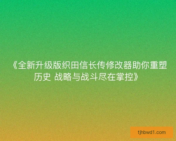 《全新升级版织田信长传修改器助你重塑历史 战略与战斗尽在掌控》