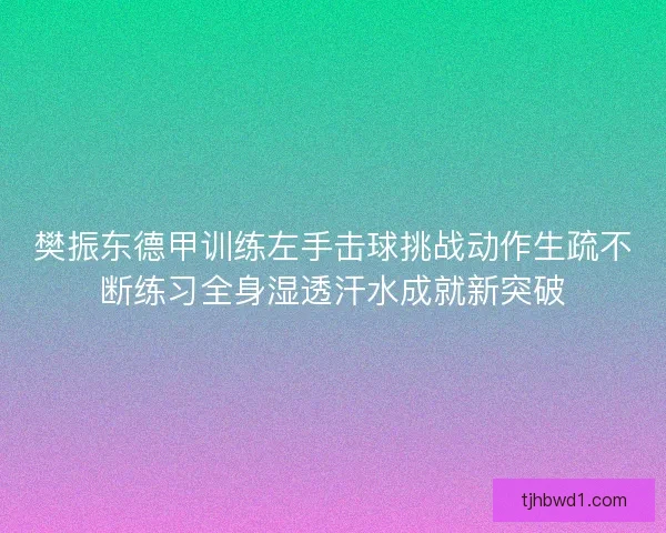 樊振东德甲训练左手击球挑战动作生疏不断练习全身湿透汗水成就新突破 樊振东德甲训练左手击球挑战动作生疏不断练习全身湿透汗水成就新突破