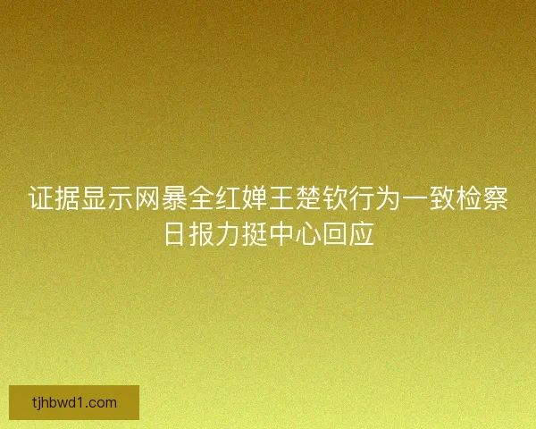 证据显示网暴全红婵王楚钦行为一致检察日报力挺中心回应 证据显示网暴全红婵王楚钦行为一致检察日报力挺中心回应